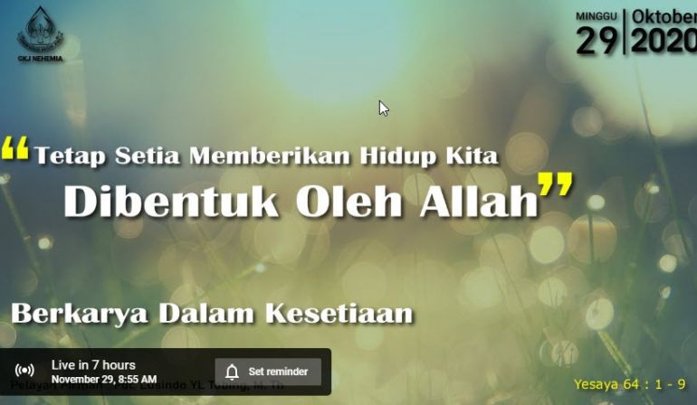 Tetap Setia Memberikan Hidup Kita Dibentuk Oleh Allah (Yesaya 64: 1-9)