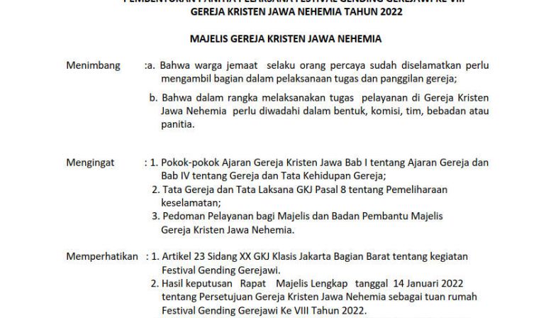SK PANITIA FESTIVAL GENDING TAHUN 2022